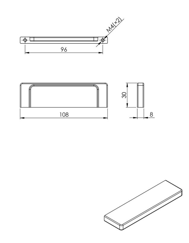 Úchytka Kira Černá matná